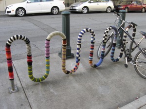 yarn bomb-bike rack